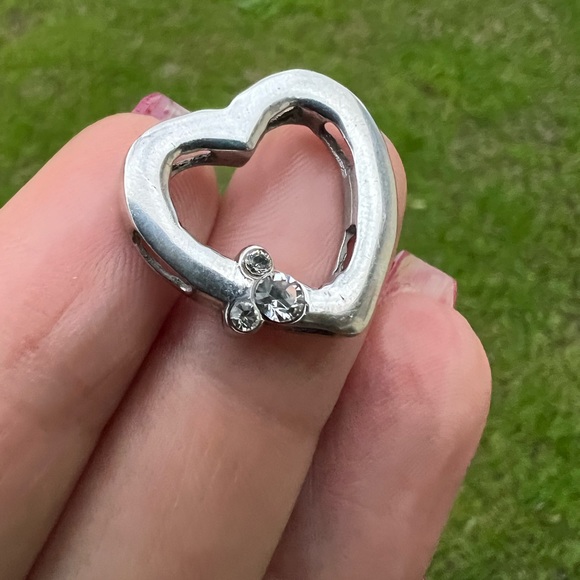Sterling Silver DISNEY Rhinestone Mickey Cubic Zirconia Heart Necklace Pendant - Picture 3 of 17